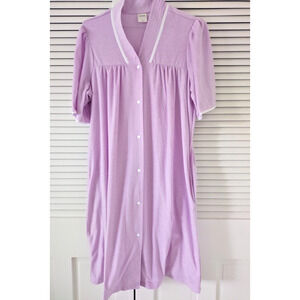 Vintage Blair Robe Large Purple Snap Up Duster Coat Pockets Housecoat MCM